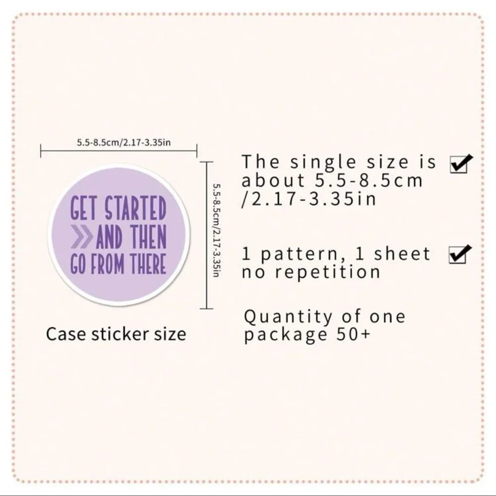 50 pcs Purple Positive Motivational Sticker Set